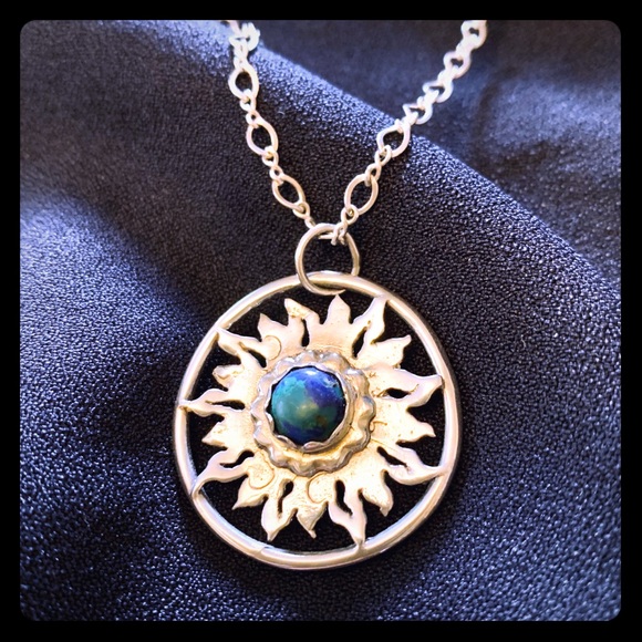 Silverstone Jewellery Designs Jewelry - Sterling silver pendant w/ azurite malachite stone